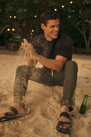 Pantalón verde en Lino para hombre