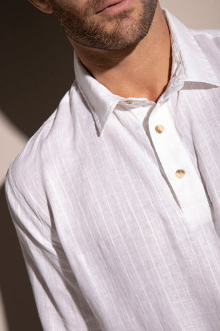 Camisa Lino hombre blanca