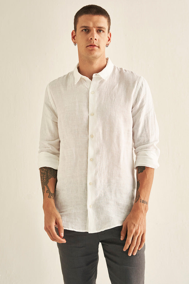 Camisa de hombre en lino manga larga – Touché Panamá